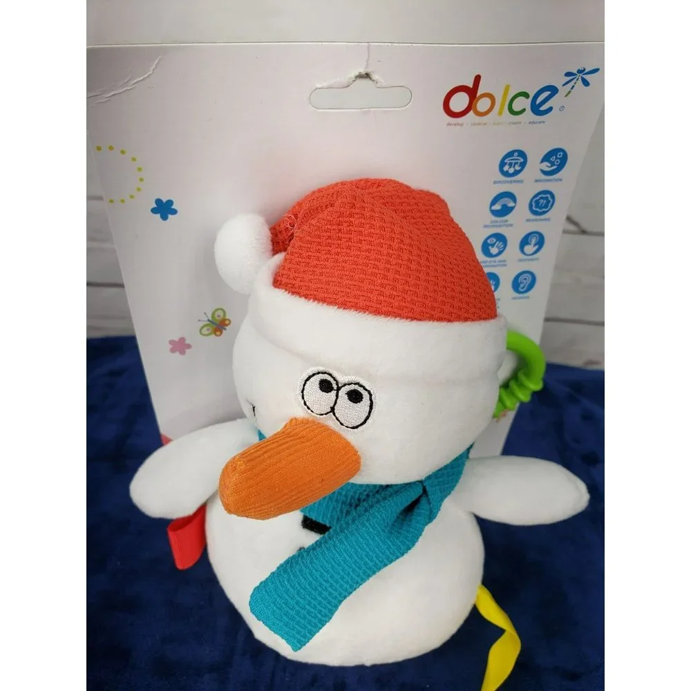 Dolce‎ Snowman Plush White Baby Teething Toy Plush
